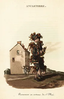 Librairie De Gide Fils Prints: Chimney sweep's boy in May Day dress, 1800s