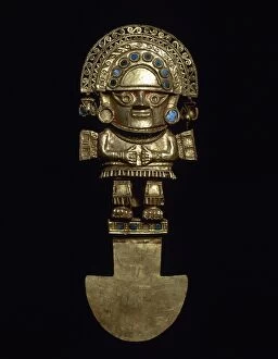 Peru Gallery: Chimu? culture. Tumi. Sacrificial ceremonial axe made of gol