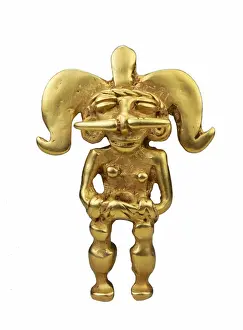 Hispanic Prints: Chimu Pendant. Chimu art. Jewelry. COLOMBIA. CUNDINAMARCA