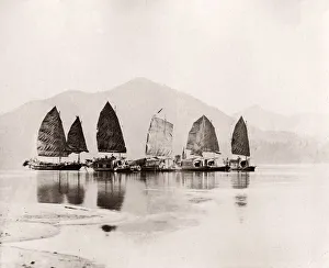 China, boats on a Chinese river, probably Canton