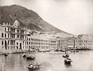 China - boats on the waterfront of the Praya, Hong Kong
