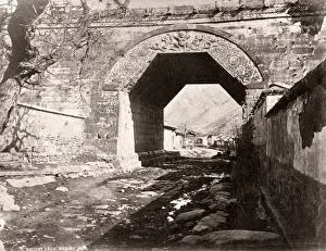 Topography Prints: China c. 1880s - ancient arch Nankou Pass - Yuntai