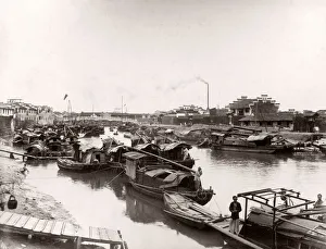 China c. 1880s - boats at Shanghai