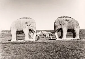 Asianj Prints: China c. 1880s - elephants on the road to the Ming tombs
