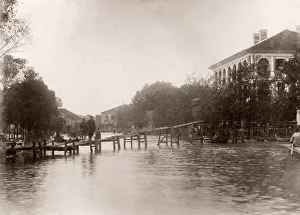 China c. 1880s - flooding Hankow Hankou Wuhan