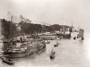 Topography Prints: China c. 1880s - Hankow Hankou Wuhan Bund