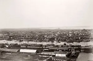 Topography Prints: China c. 1880s - Hankow Hankou Wuhan panorama