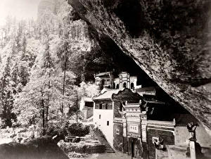 Topography Prints: China c. 1880s - mountain temple monastery