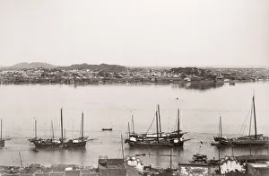 Asianj Prints: China c. 1880s - Nanking, Nanjing boats and city