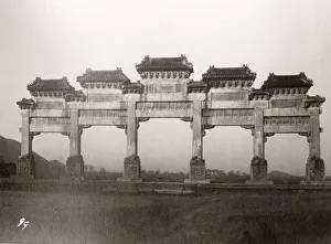 Topography Prints: China c. 1880s - paifang or pailou at the Ming Tombs