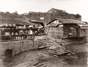 China c. 1880s - Shanghai city, pottery works