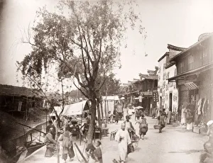 China c. 1880s - Shanghai city street scene