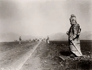 Topography Prints: China c. 1880s - stone statues avenue to the Ming Tombs