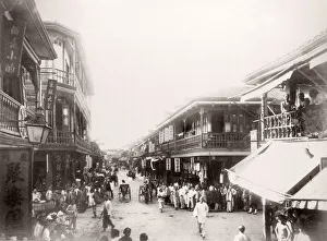 Topography Prints: China c. 1880s - stree in Shanghai
