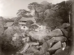 Topography Prints: China c. 1880s - White Stag temple near Amoy Xiamen