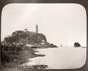 China c. 1880s - Zhenjiang, Chenkiang, pagoda Yangtze River