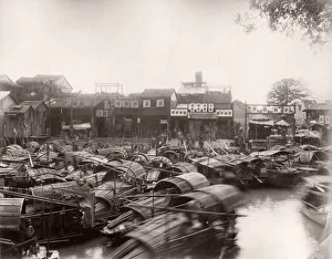 China, Canton, Guangzhou - sampans or river boats