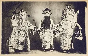 Headdresses Prints: China - Chinese Actors in elaborate costumes