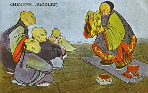 Dexterity Prints: China - A Chinese Juggler amazes a group of young boys