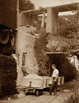 China clay quarry, Tregargus Valley, St Stephen, Cornwall