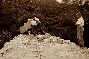 China clay quarry, Tregargus Valley, St Stephen, Cornwall