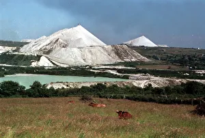 Austell Prints: China Clay tips neat St. Austell, Fowey