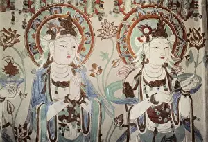 Caves Prints: CHINA. Dunhuang. Mogao Caves. Dignitaries. Tang