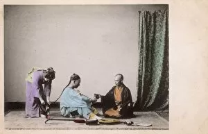 Images Dated 8th February 2016: China - Two Musicians having a break and a drink