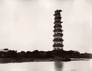 China - pagoda on the Canton River, pearl river