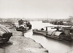 China, river boats in a creek