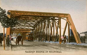 Rickshaw Collection: China - Shanghai - Garden Bridge (Waibaidu Bridge)