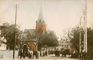 Astor Prints: China - Shanghai - Gate of Astor House and German Church