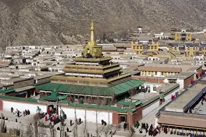 Chineses Prints: CHINA. Xiahe. Monastery of Labrang. The Silk