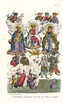 Chinese deities including Lauzi, Fo and Confucius Chinese deities including Lauzi, Fo and Confucius