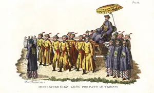 Sedan Prints: Chinese Emperor Qianlong carried in triumph