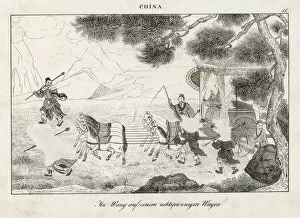 Images Dated 3rd October 2007: Chinese Emperor Wu Wang in horse-drawn carriage