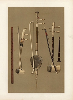 Enamel Gallery: Chinese fiddles and Thai woodwind instruments