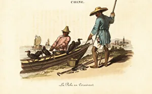 Translator Prints: Chinese fishermen and their cormorants, 18th century