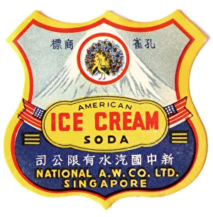 Adverts Gallery: Chinese Ice Cream Soda drink label from Singapore