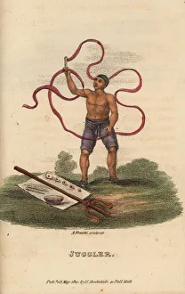 Freschi Collection: Chinese juggler keeping a 100-foot long ribbon