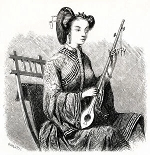 CHINESE LADY MUSICIAN 1861