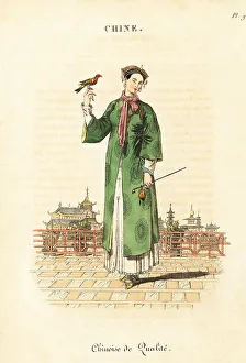 Peking Prints: Chinese lady of rank, Peking, 18th century