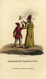 Manufactures Prints: Chinese Mahometan woman showing a toy to her son