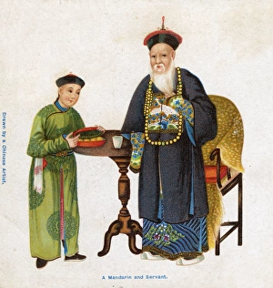 Images Dated 8th February 2016: Chinese Mandarin and Servant