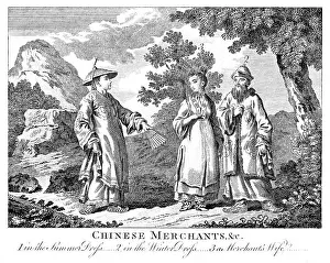 1770s Prints: Two Chinese merchants, and merchants wife