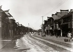 Chinese quarter, Shanghai, China, circa 1890