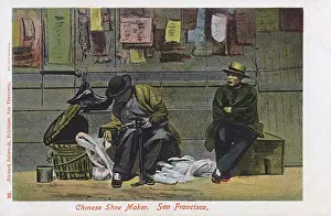Shoemaker Prints: Chinese shoemaker, San Francisco, California, USA
