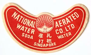 Chinese Soda Water drink label from Singapore