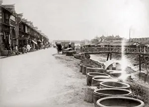 New Images May Prints: Chinese street scene, China, circa 1890. Date: circa 1890
