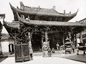 Shanghai Prints: Chinese temple, Shanghai, China circa 1890